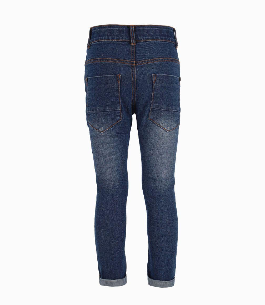 Jeans Con Botón Celeste Niño Denim Azul Black and Blue-1