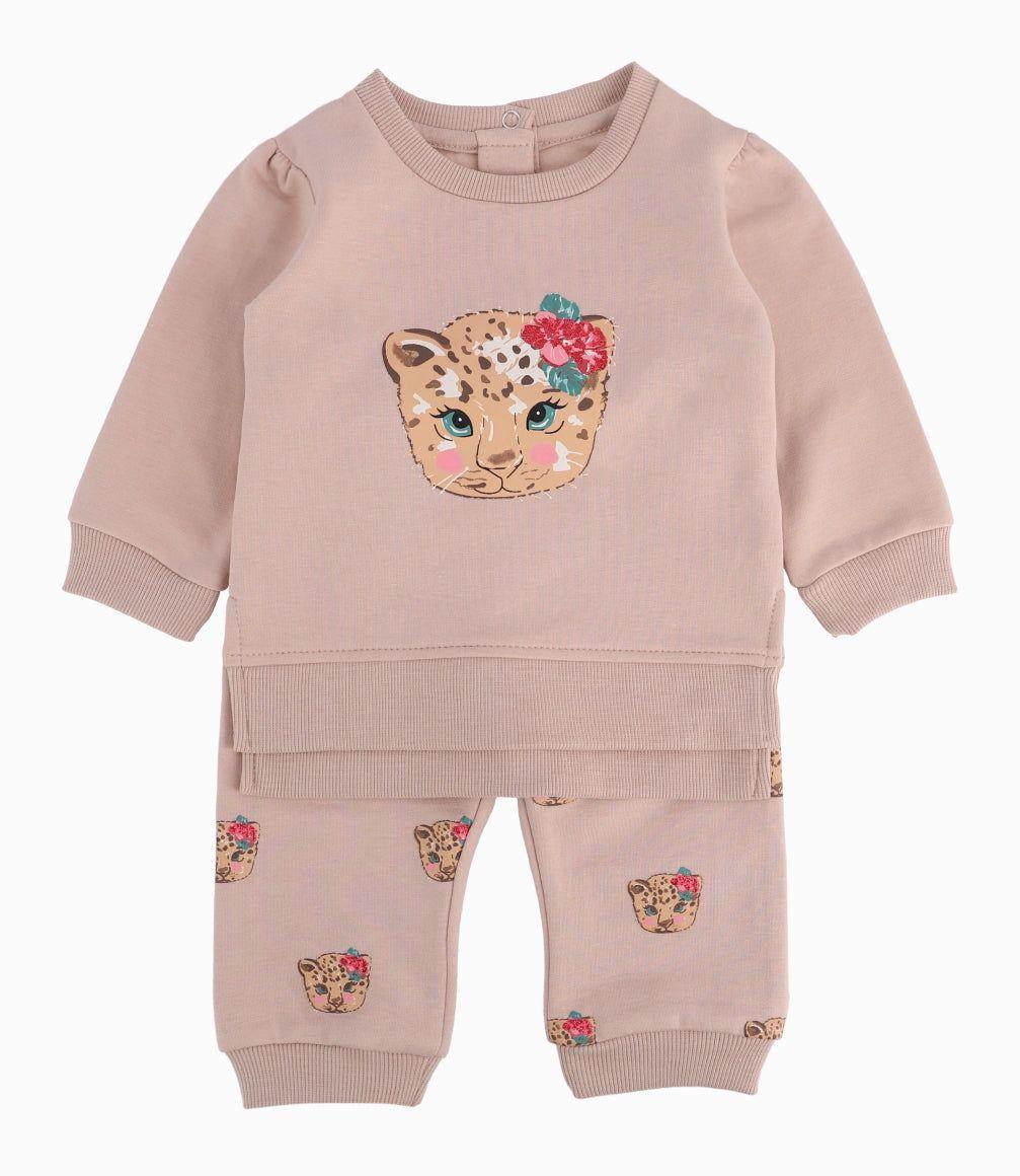 Buzo Recién Nacida Con Leopardo Limonada Beige-4