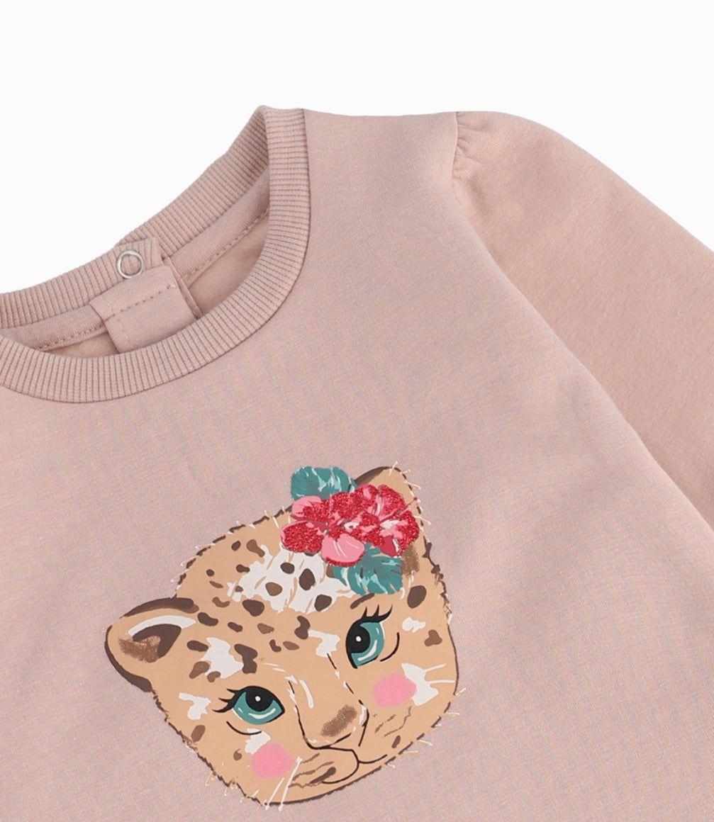 Buzo Recién Nacida Con Leopardo Limonada Beige-5