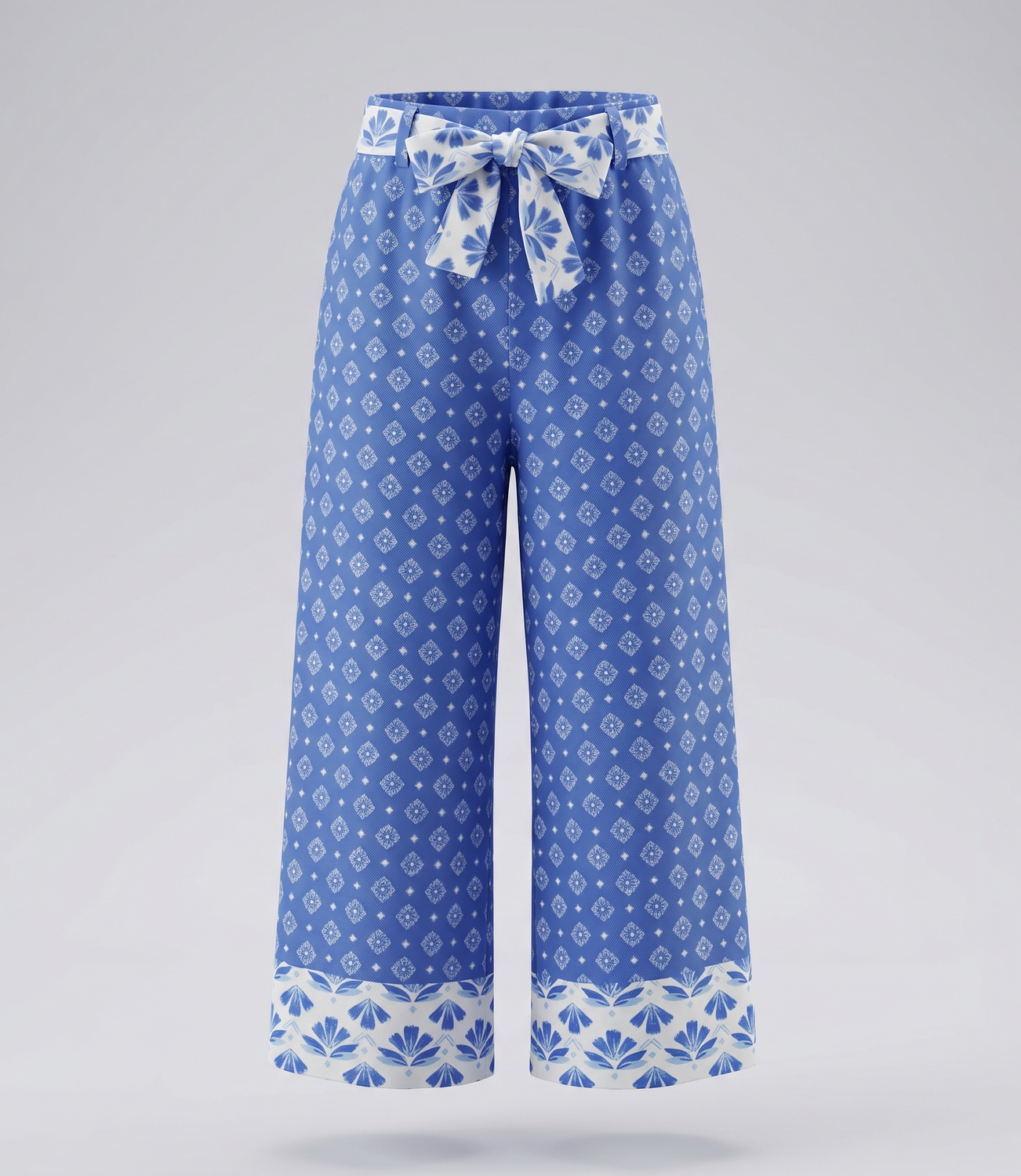 Pantalón niña de lino boho L11121270358 azul Limonada-1