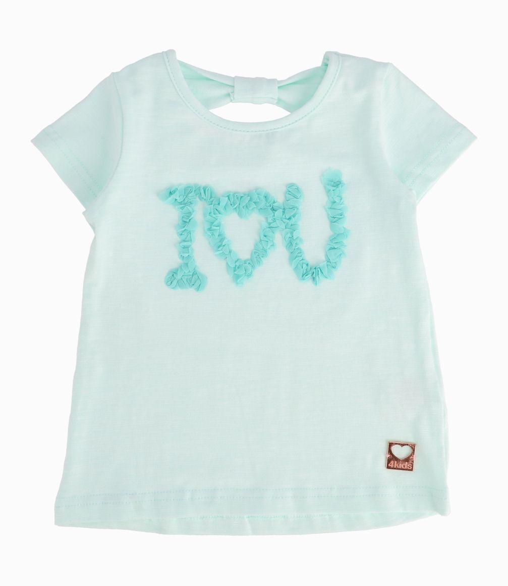Polera Con Diseño y Nudo Bebé Niña Algodón Menta 4 Kids-0