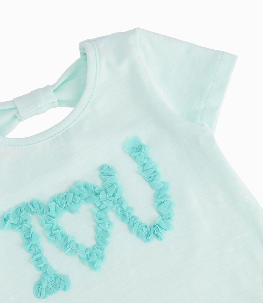 Polera Con Diseño y Nudo Bebé Niña Algodón Menta 4 Kids-1