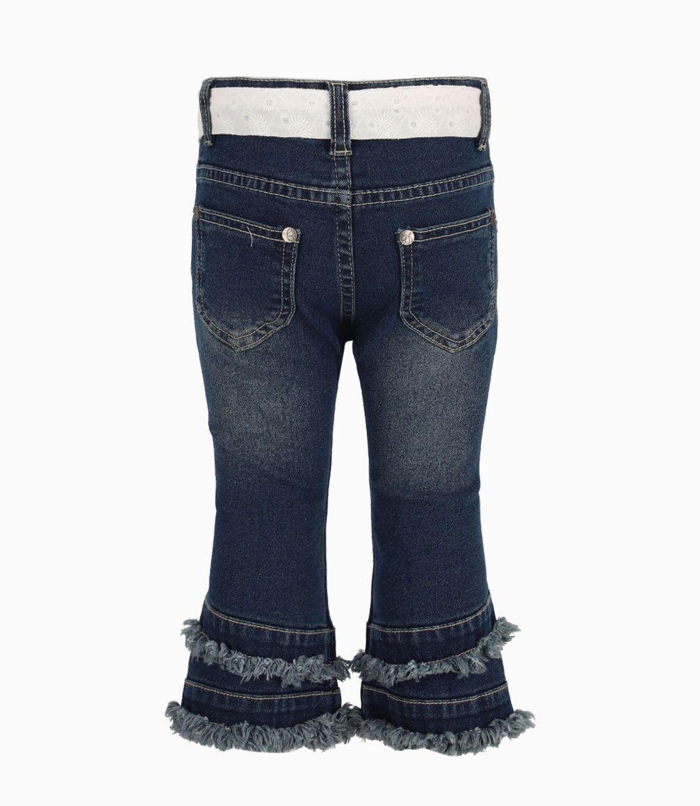 Jeans Con Bajo Deflecado Bebé Niña Denim Azul Limonada-1