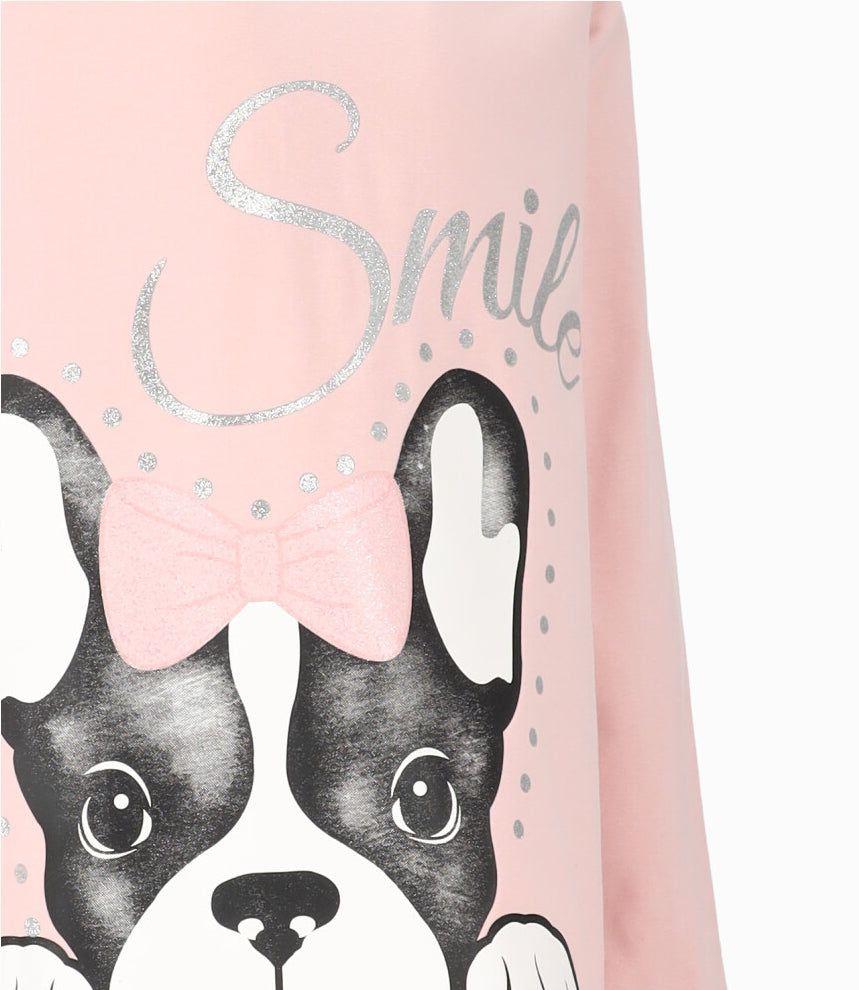 Polera niña con perrito rosado Limonada-2