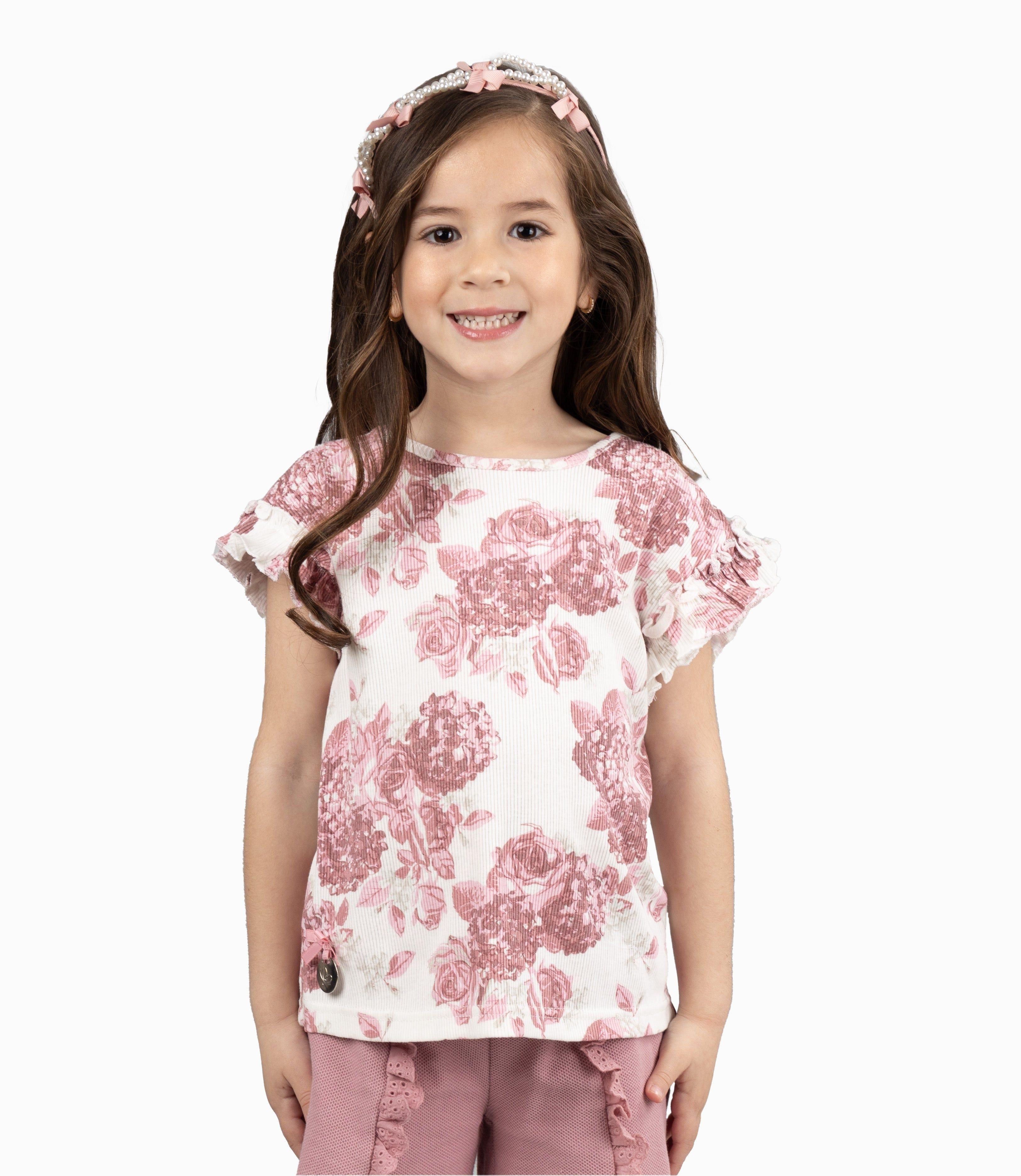 Polera Niña Floreada-0