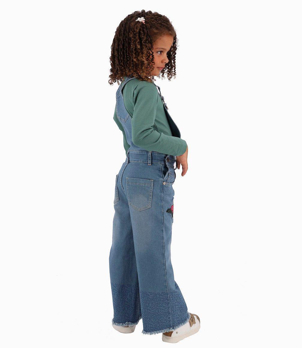 Jardinera Niña Acampanada Limonada Denim Celeste-5