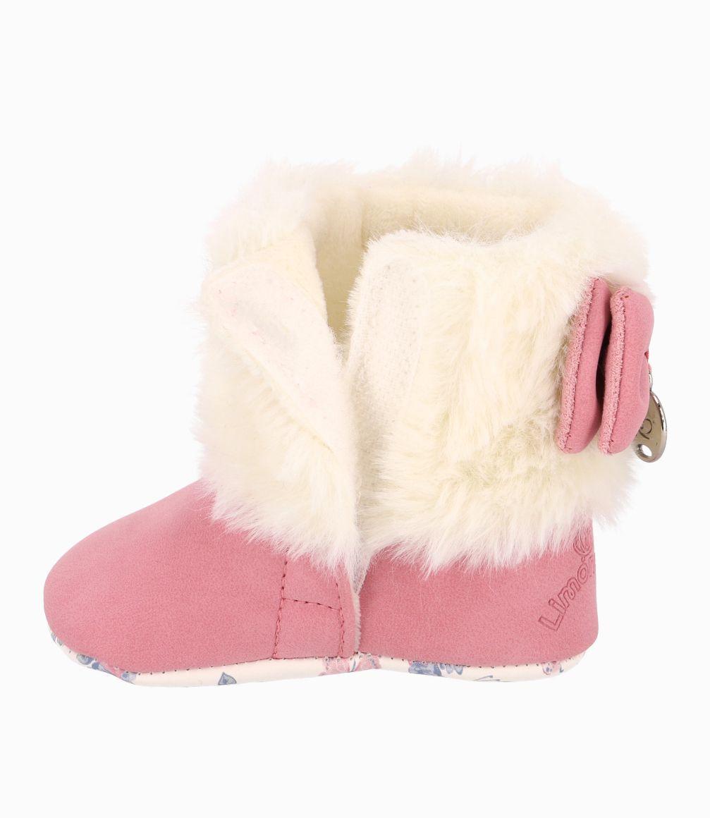 Bota Recién Nacida Sherpa Limonada Rosado-4