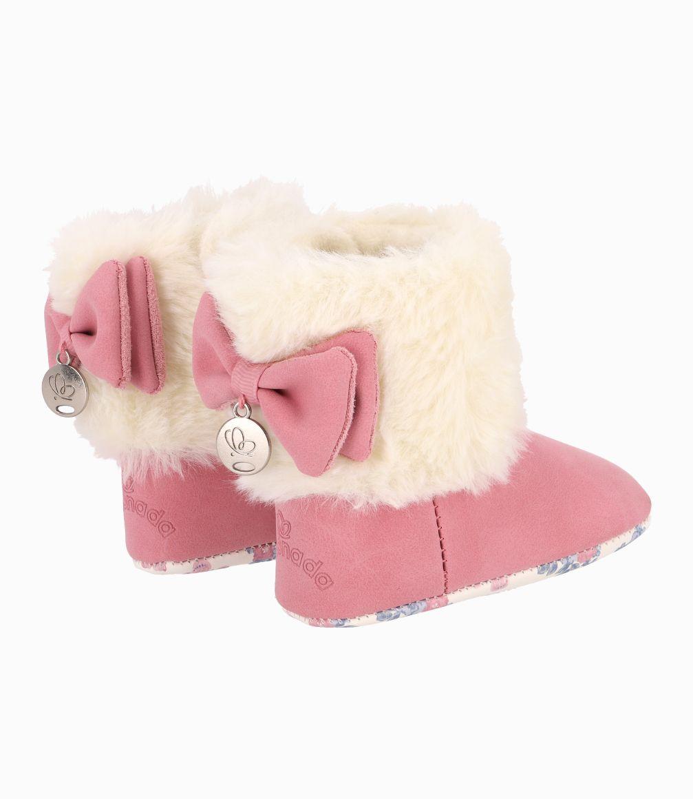 Bota Recién Nacida Sherpa Limonada Rosado-2