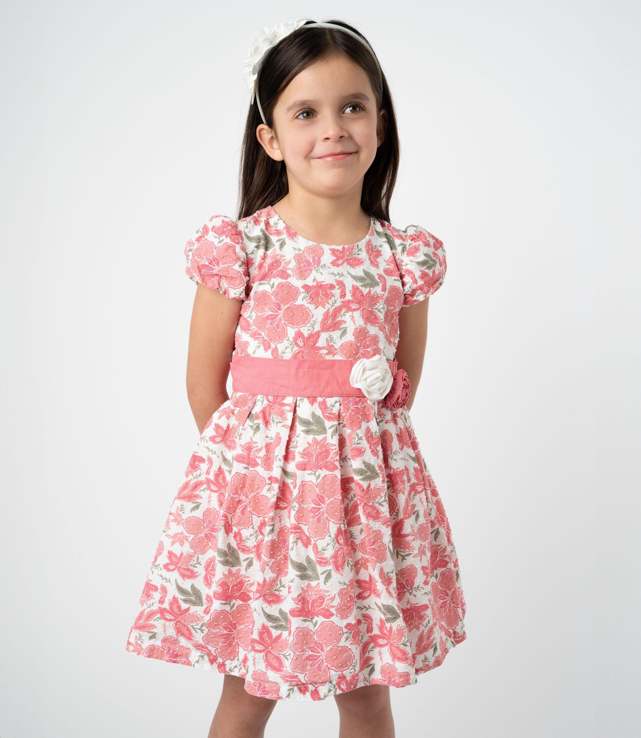 Vestido niña floreado coral Limonada-0