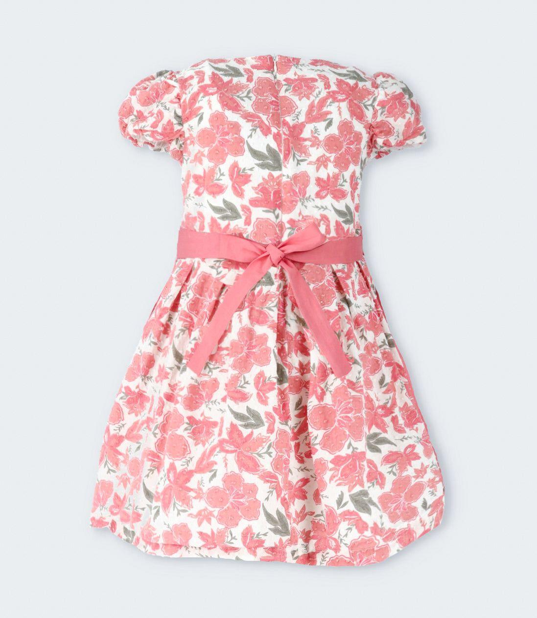 Vestido niña floreado coral Limonada-2