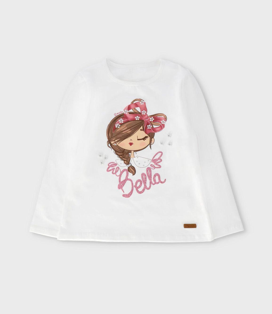 Polera manga larga niña con estampado crudo Limonada-0