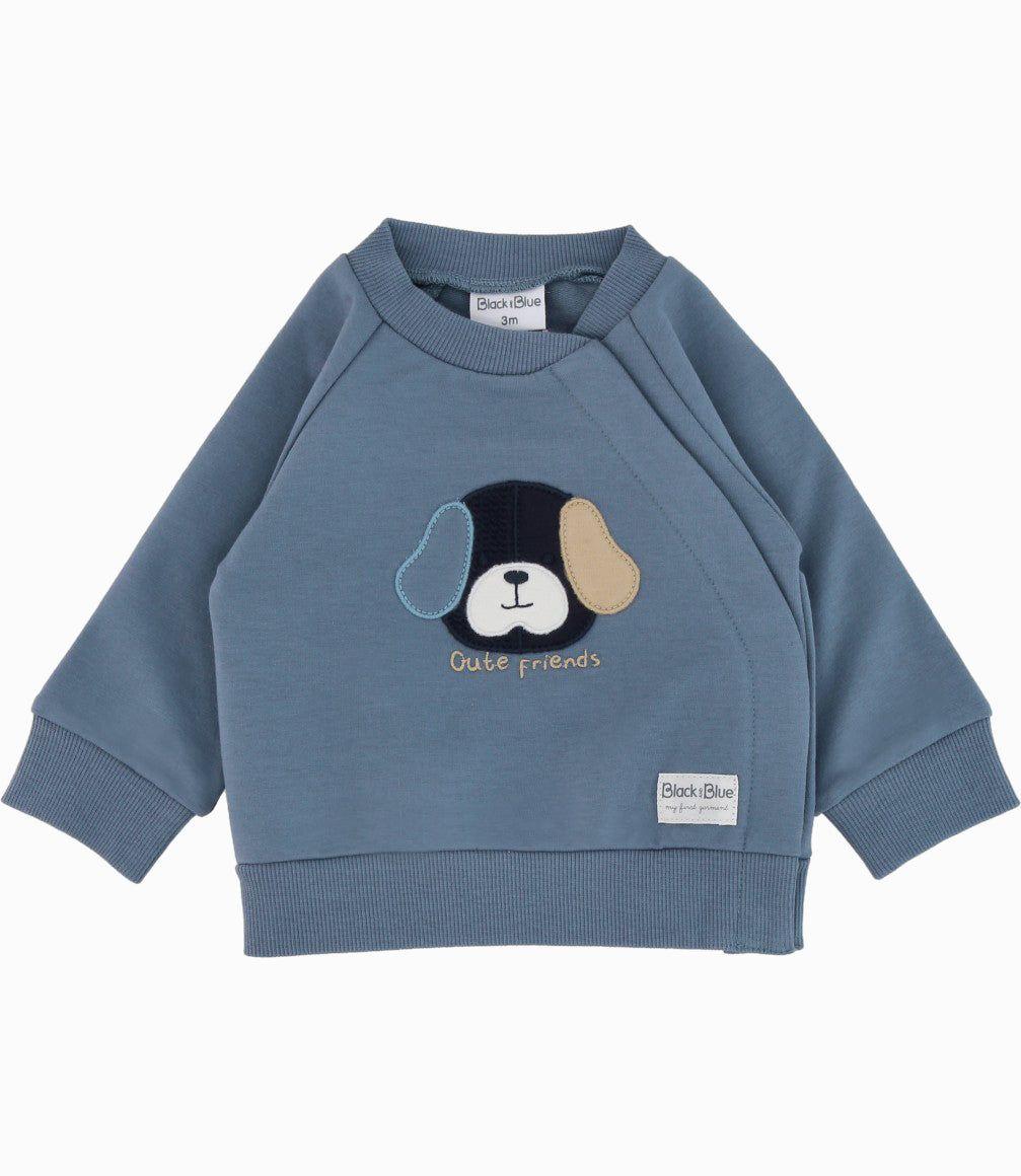 Buzo recién nacido de perritos celeste Black and Blue-1