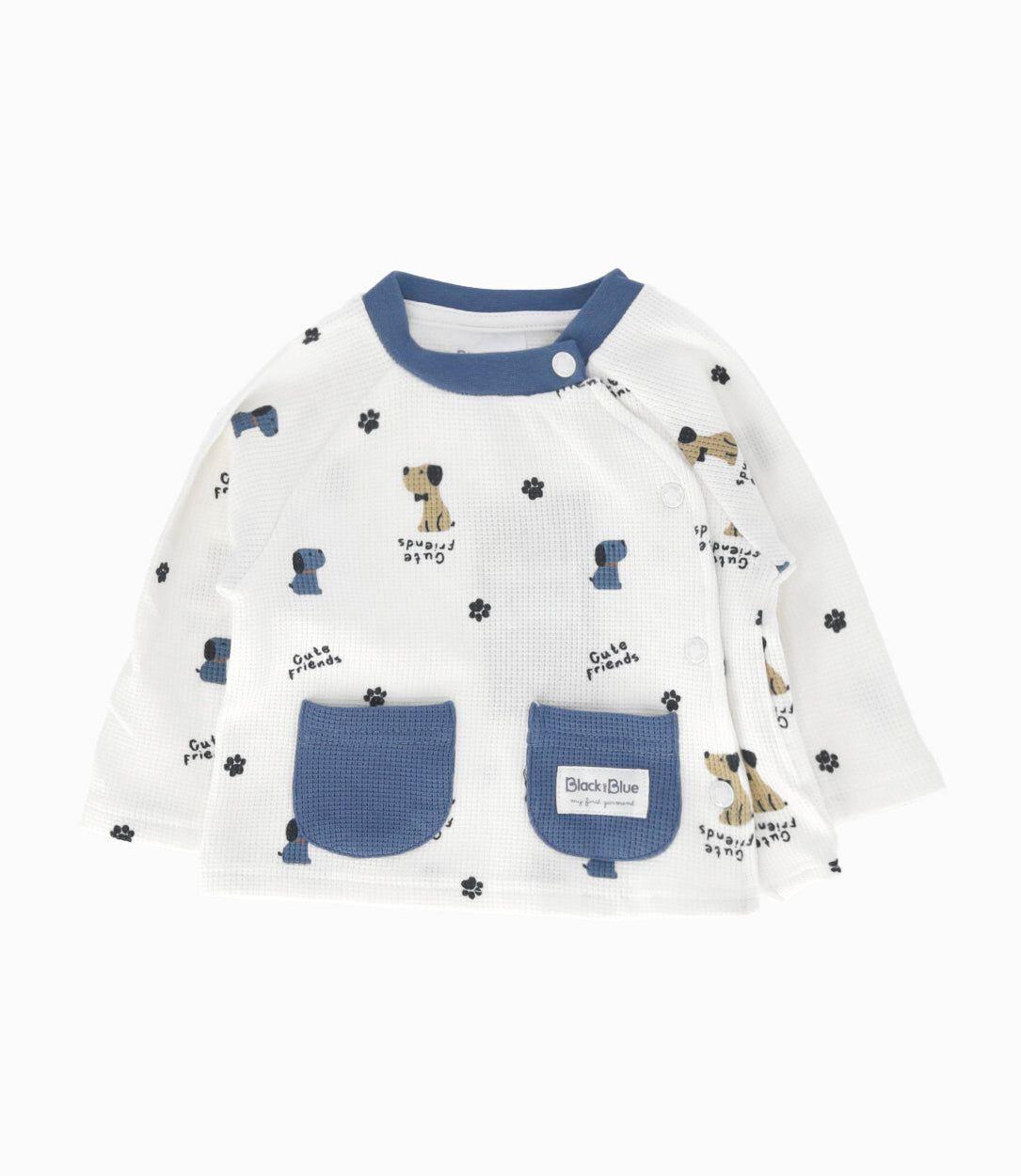 Conjunto recién nacido de perritos blanco Black and Blue-1