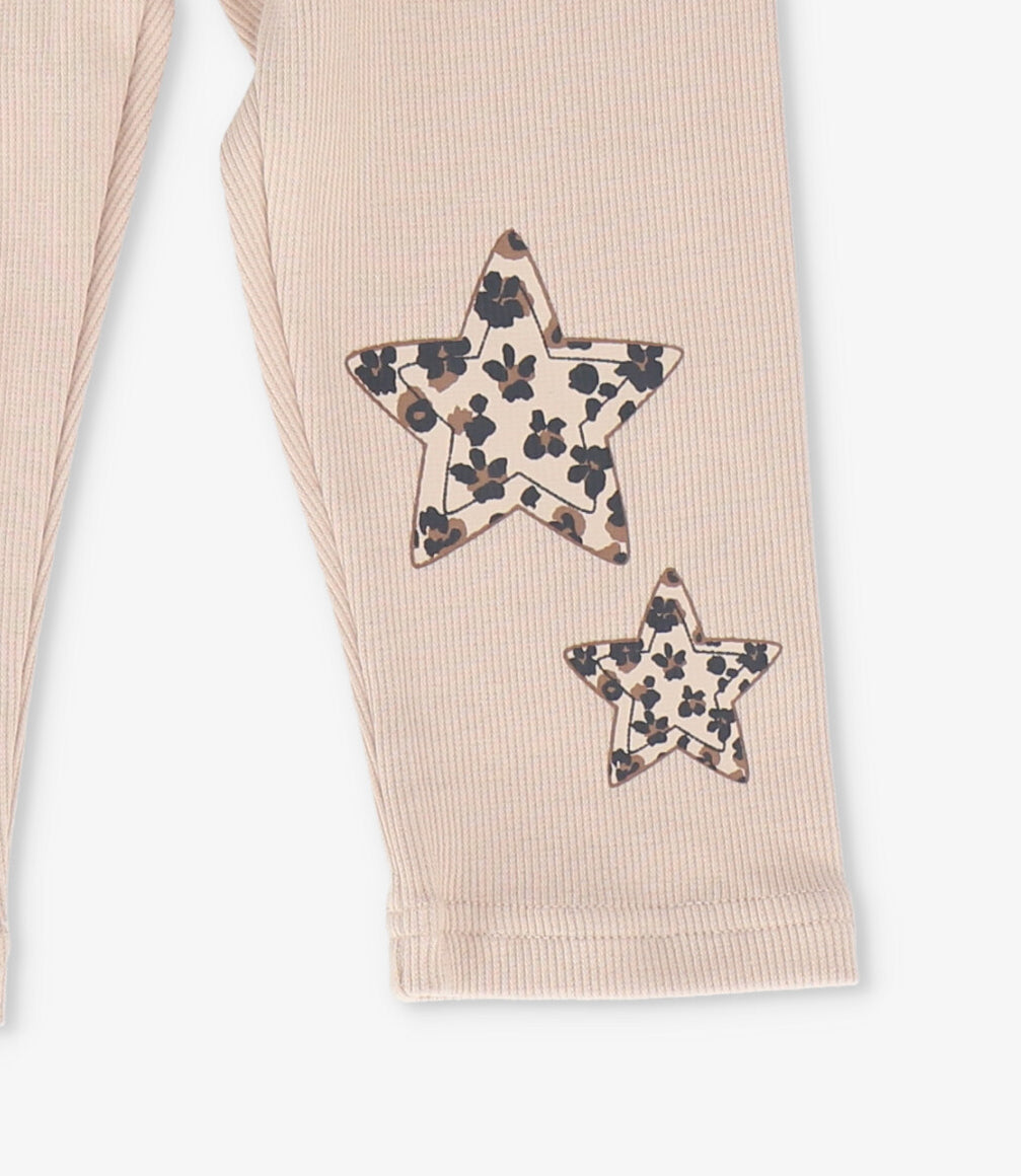Calza bebé con estrella animal print beige Limonada-2