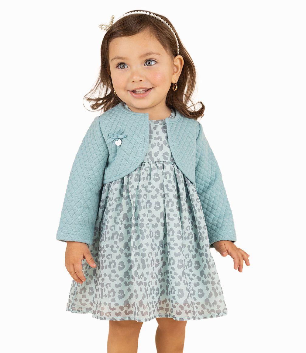 Vestido Bebé Niña Animal Print Menta-2