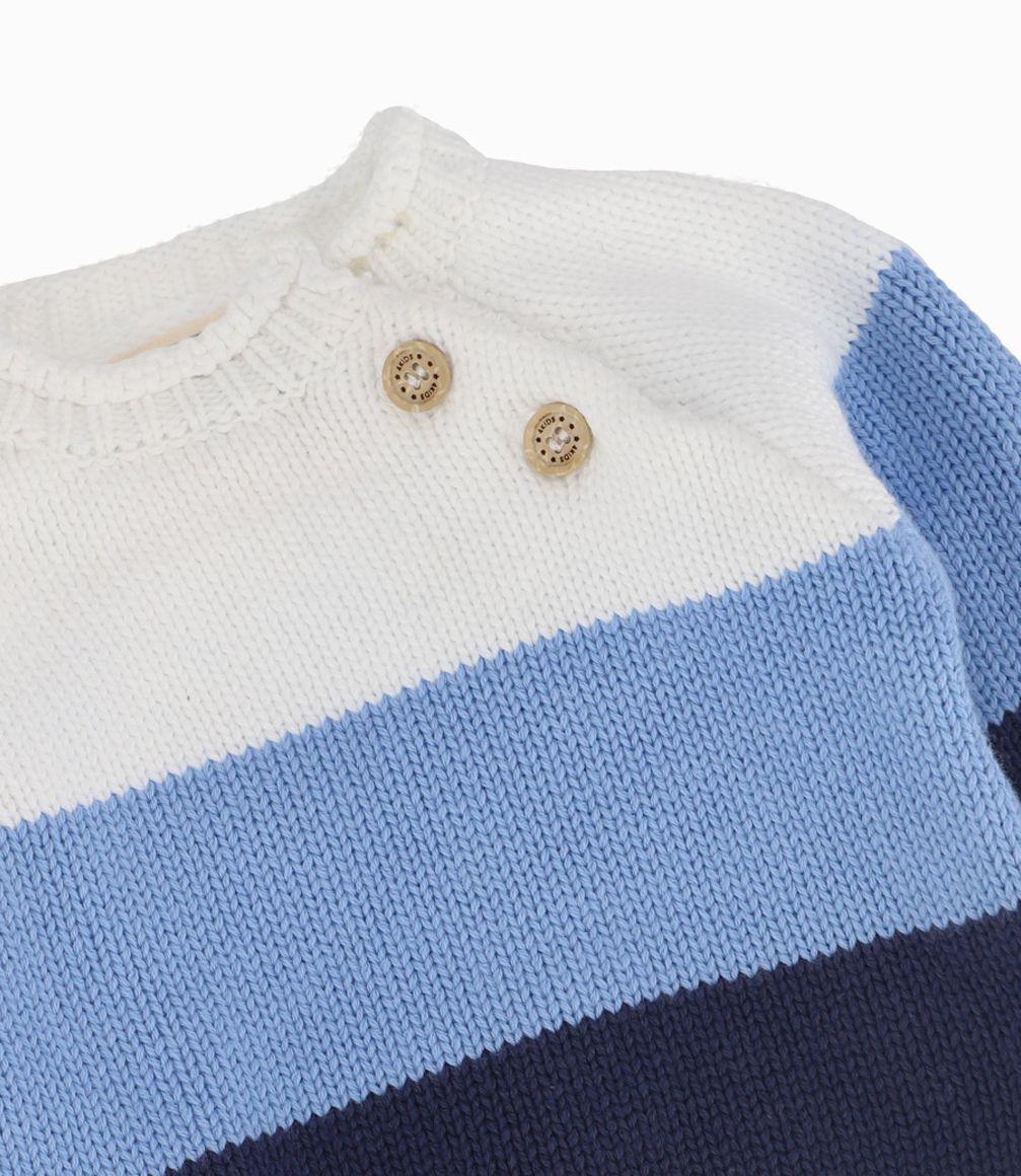 Chaleco Tricolor Recién Nacido 100% Algodón Celeste 4 Kids-1