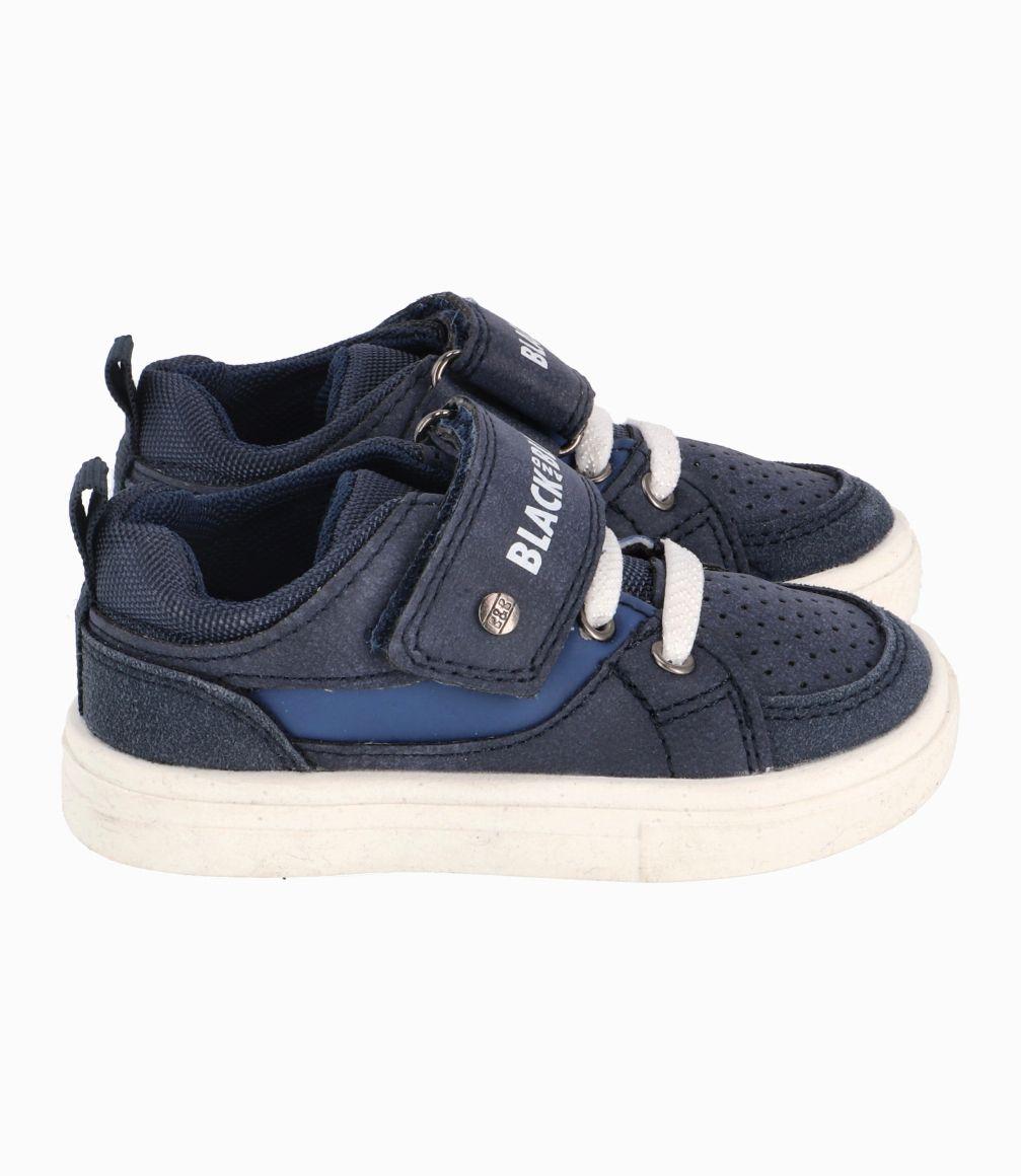 Zapatilla Suela Plana Bebé Niño Azul Marino Black and Blue-1