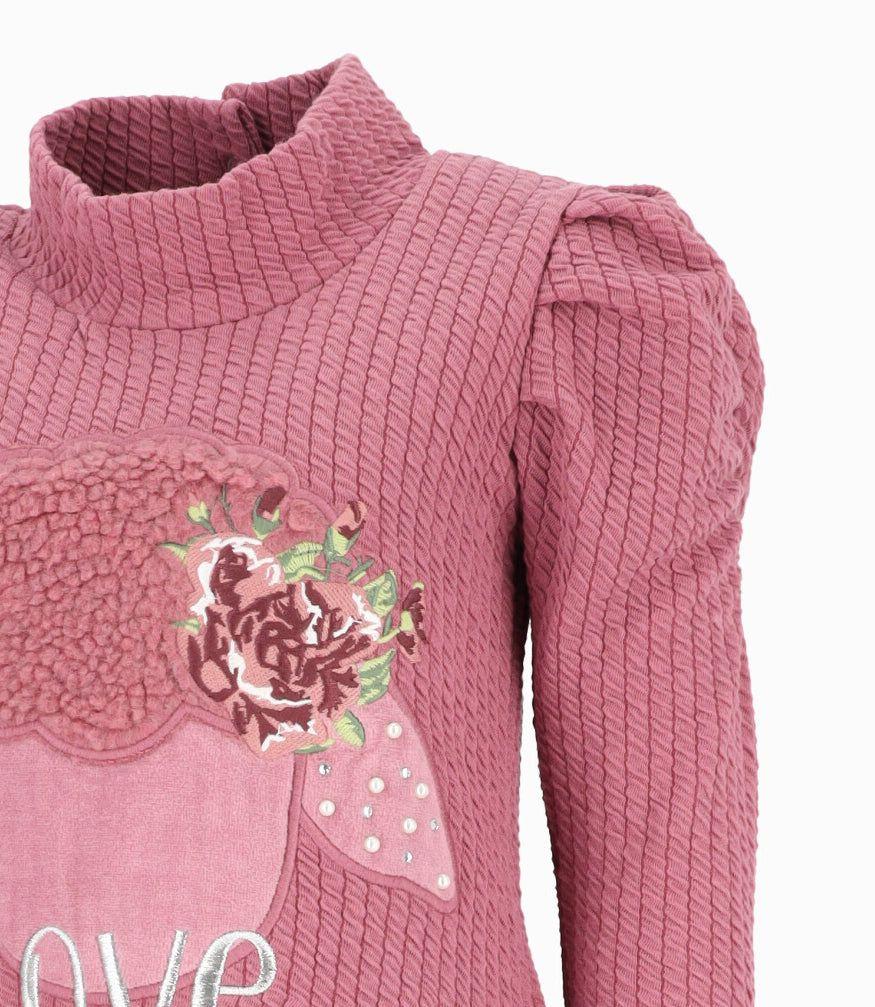 Conjunto niña love burdeo Limonada-2