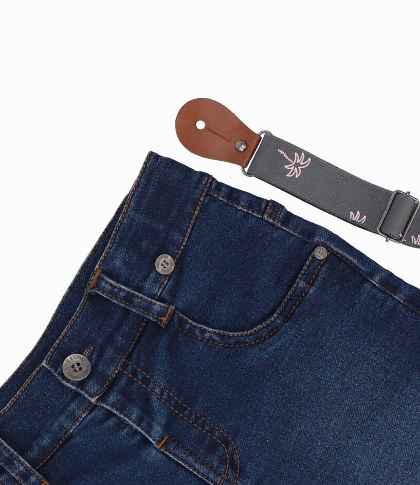 Bermuda niño con suspensores azul Black and Blue-2