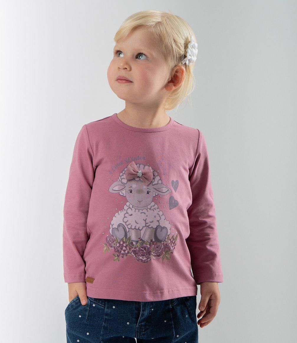 Polera bebés con oveja burdeo Limonada-0