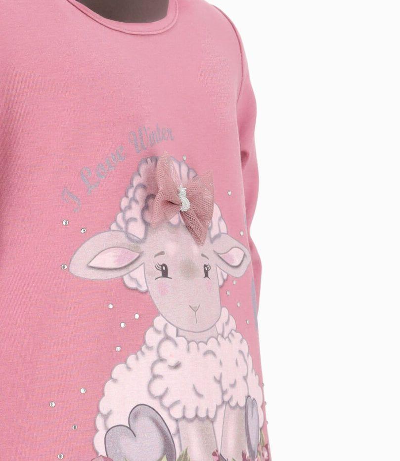 Polera bebés con oveja burdeo Limonada-3