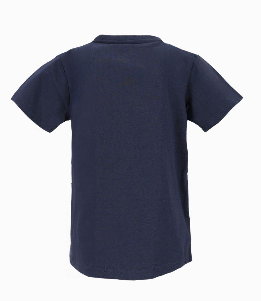 Polera manga corta niño relieve azul marino Black and Blue-2