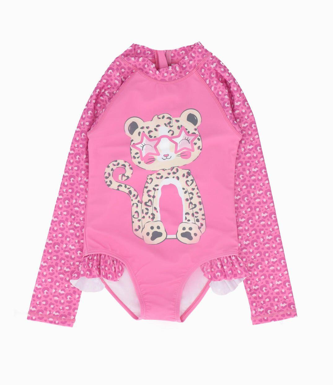 Traje de baño niña animal print rosado 4 Kids-1
