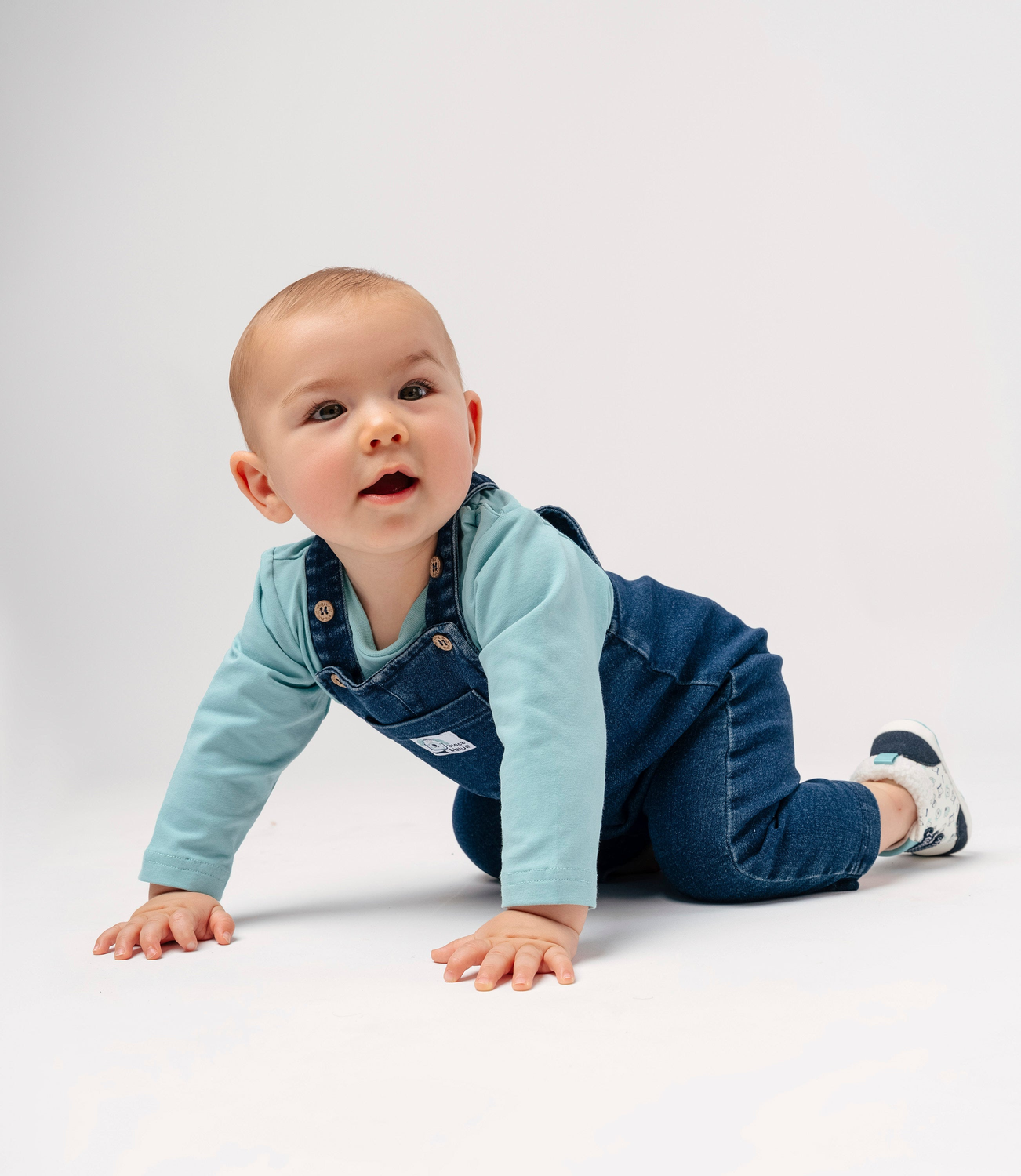 Conjunto recién nacido con jardinera azul Black and Blue-0