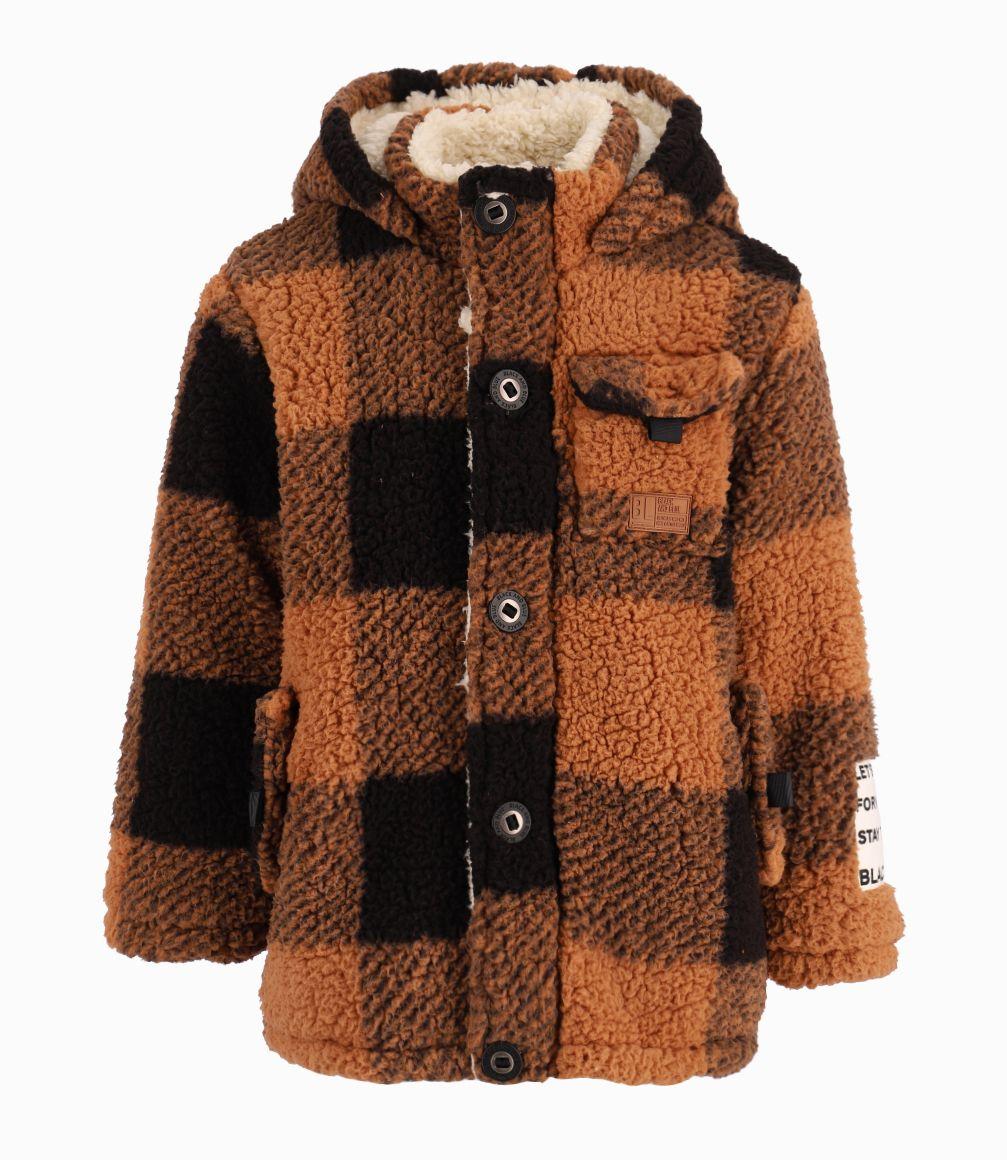 Abrigo niño cuadrillé camel Black and Blue-0