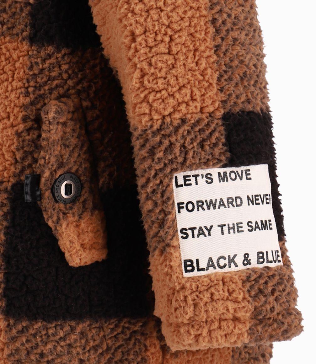 Abrigo niño cuadrillé camel Black and Blue-3