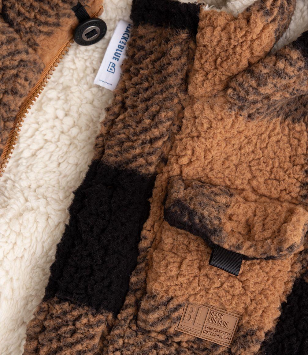 Abrigo niño cuadrillé camel Black and Blue-4