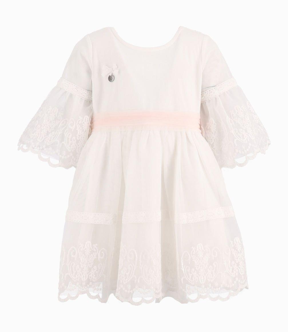 Vestido Bebé Ocasión Con Lazo Blanco-1