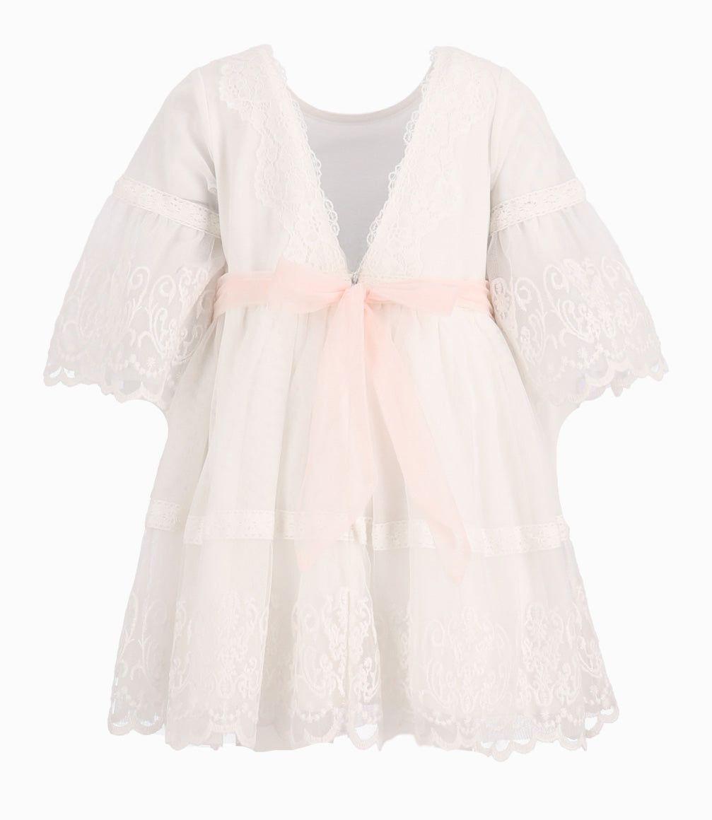 Vestido Bebé Ocasión Con Lazo Blanco-6