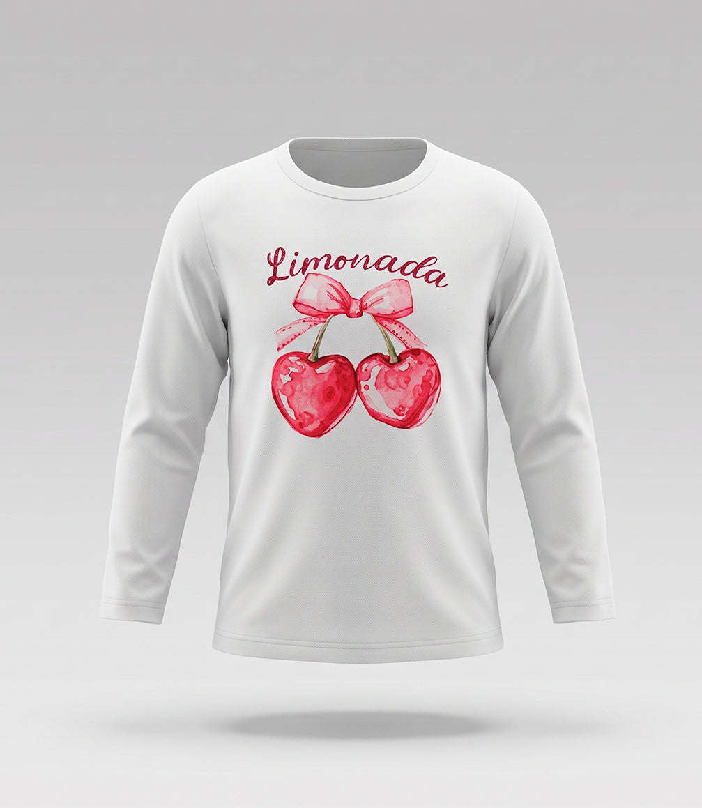 Polera manga larga niña cherry L11011270503 crudo Limonada-0