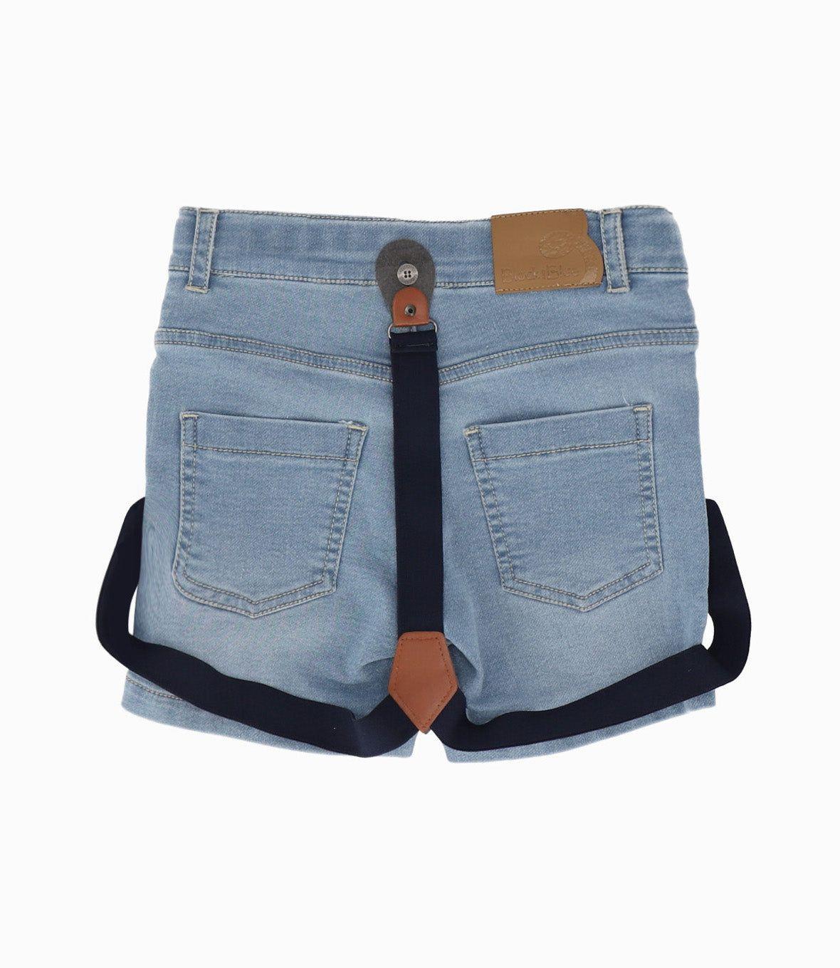 Bermuda niño con suspensores celeste Black and Blue-1