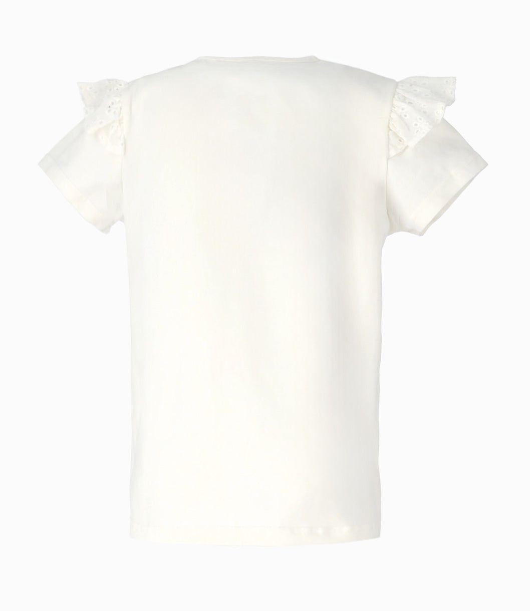 Polera manga corta niña con nudo crudo Limonada-1