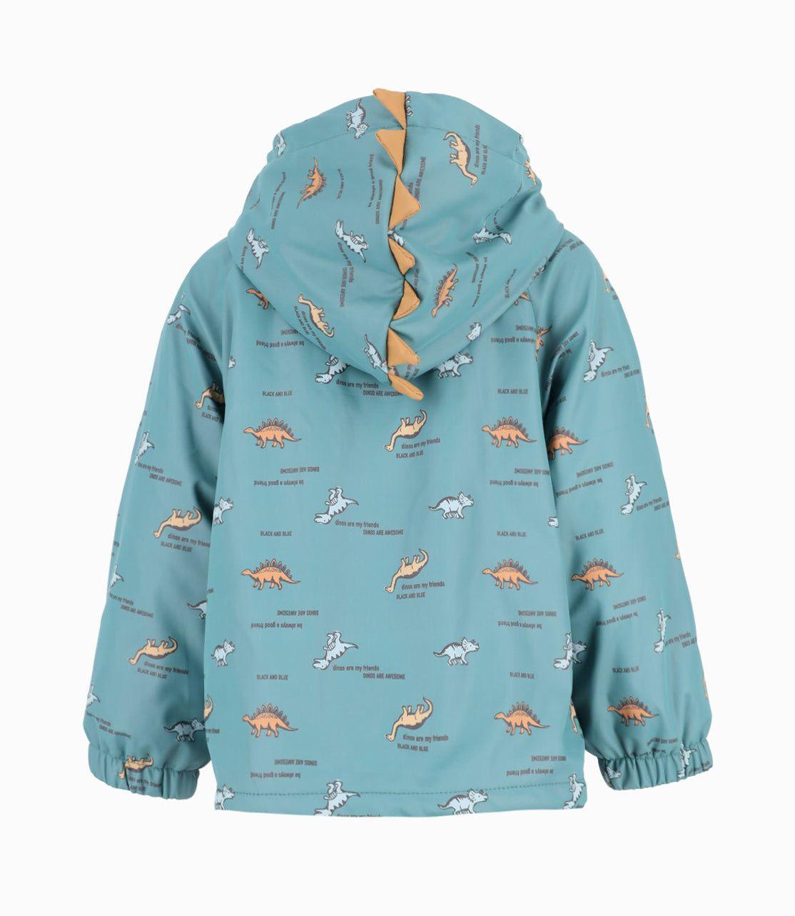 Chaqueta bebés con dinosaurios petróleo Black and Blue-1
