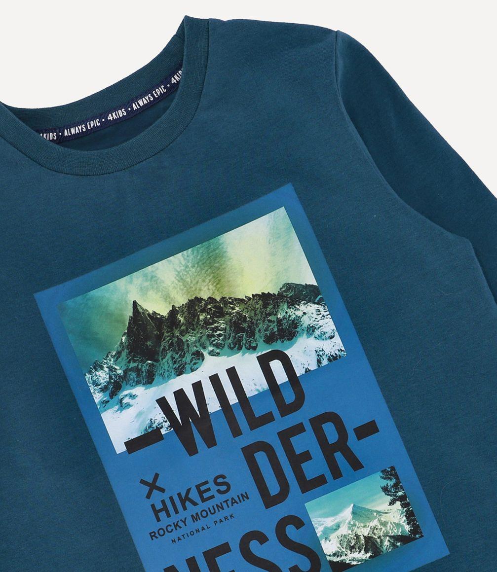 Polera Wilderness Niño Azul Piedra 4 Kids-1