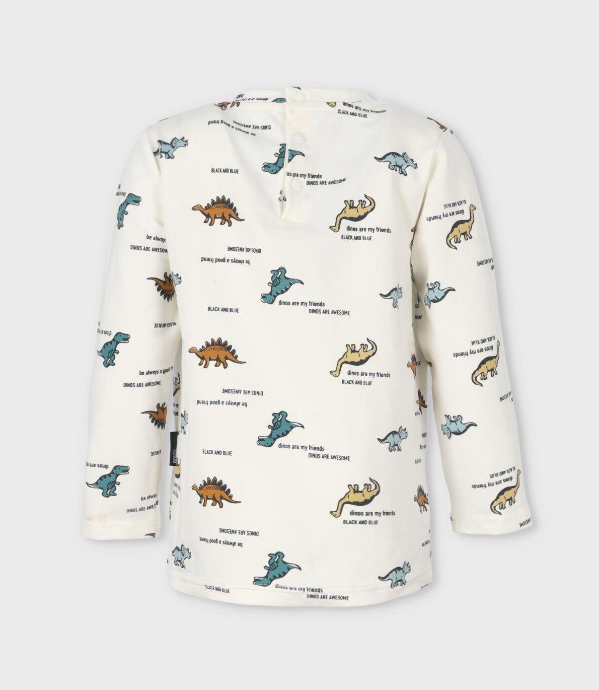 Polera bebés con dinosaurios blanco Black and Blue-2