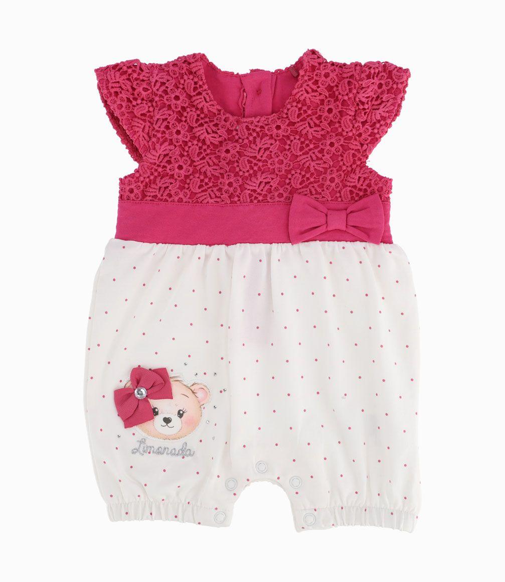 Enterito Con Macramé y Puntos Recién Nacida Frutilla Limonada-0