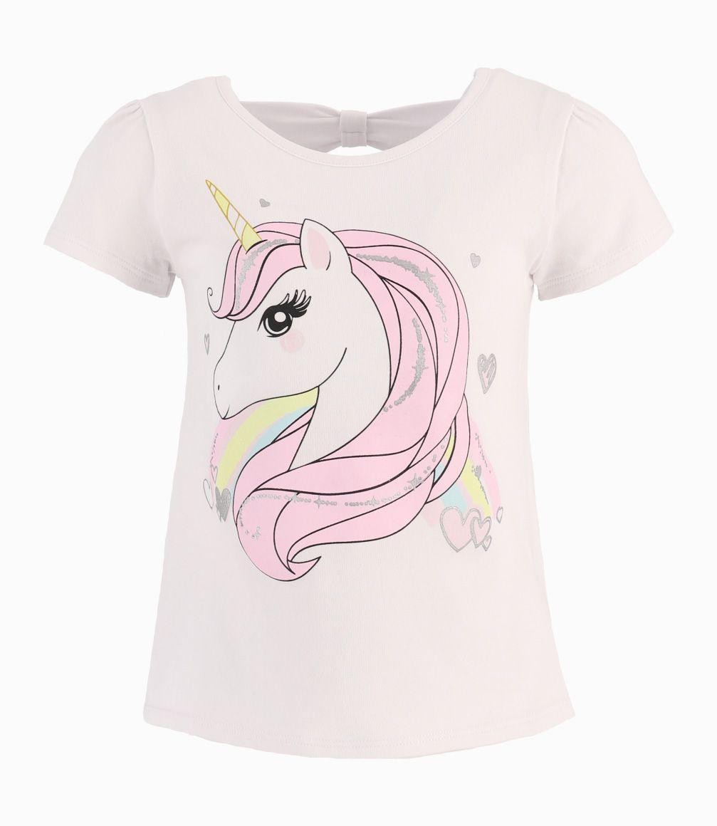 Polera Niña Unicornio Blanco-0