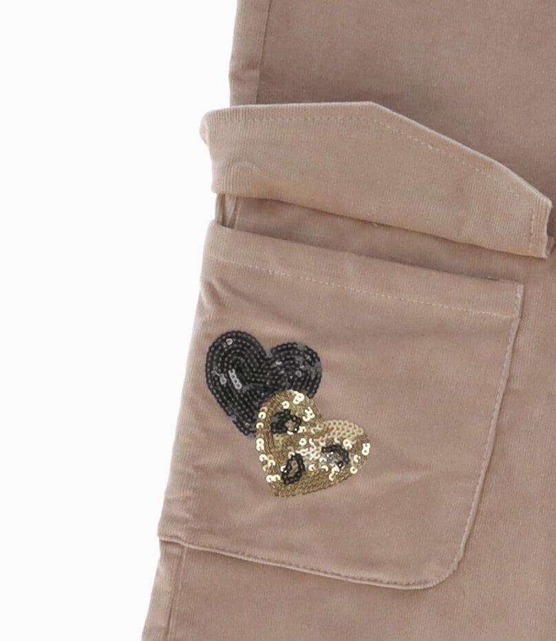 Pantalón niña cargo beige Limonada-2