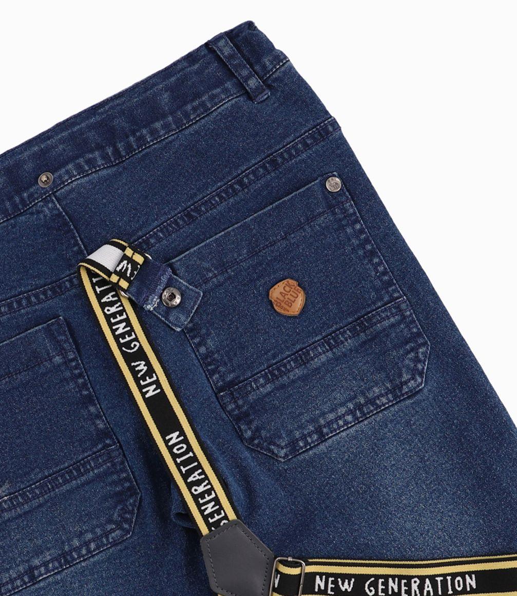 Jeans Niño Con Suspensores Black And Blue Denim Azul-2