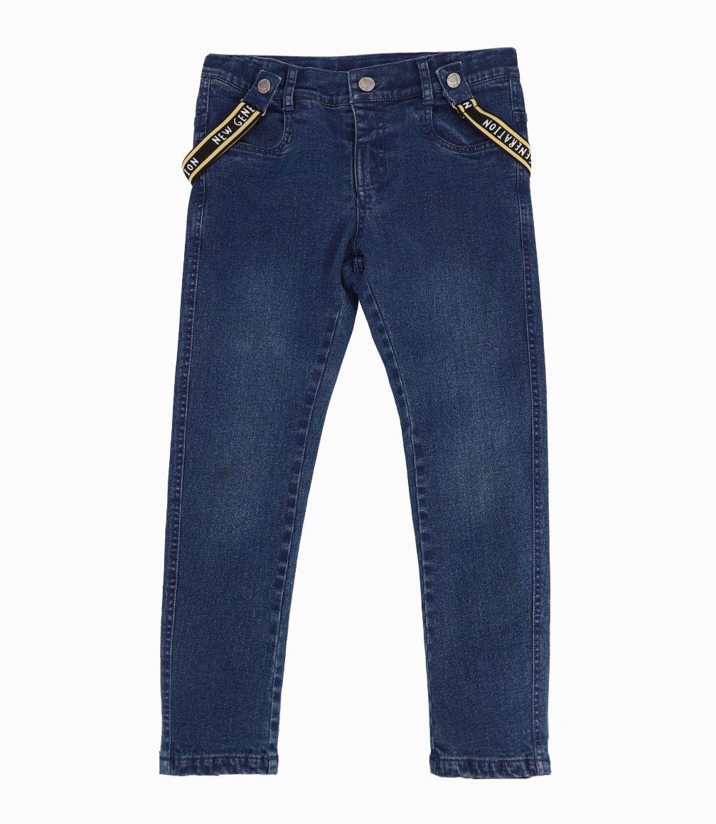 Jeans niño suspensores desmontables azul Black and Blue-0