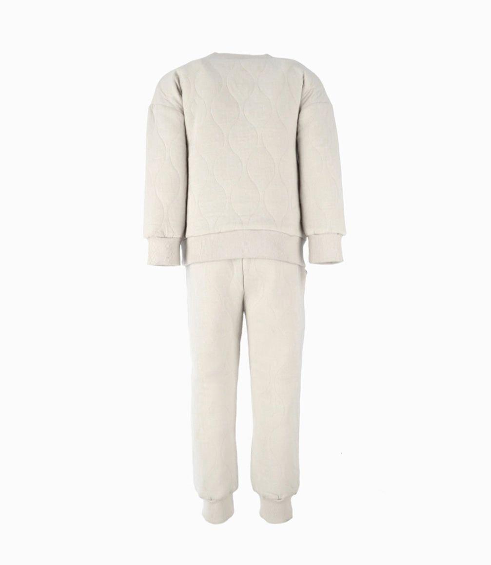 Conjunto bebés de polerón y pantalón blanco Black and Blue-1