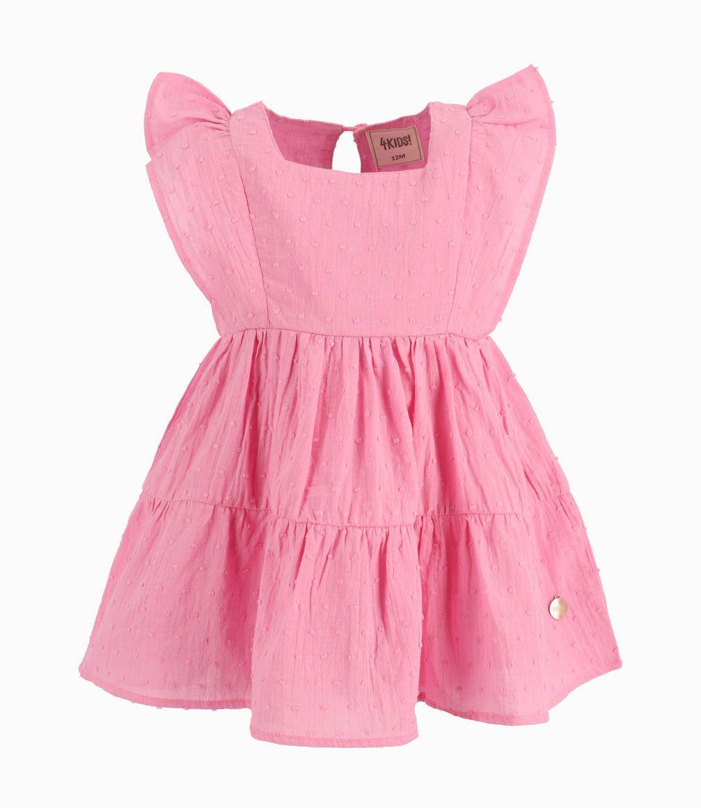 Vestido Bebé Niña Con Vuelos Rosado-9
