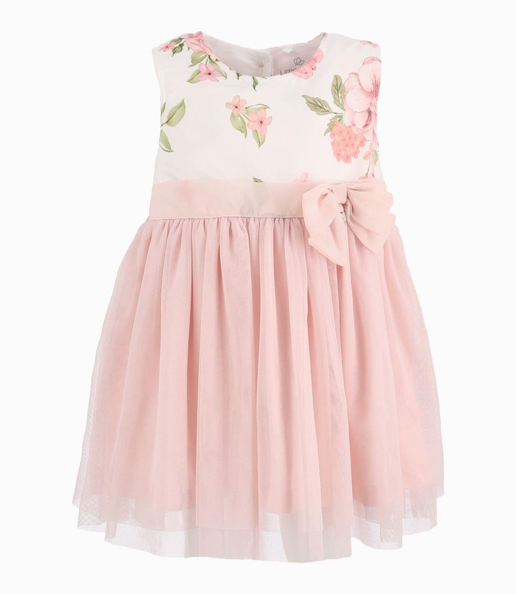 Vestido Bebé Ocasión Con Flores Palo Rosa-2