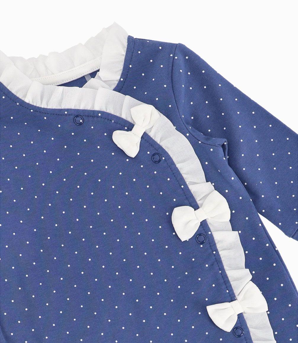 Enterito Con Lazos Recién Nacida Azul Marino Limonada-1