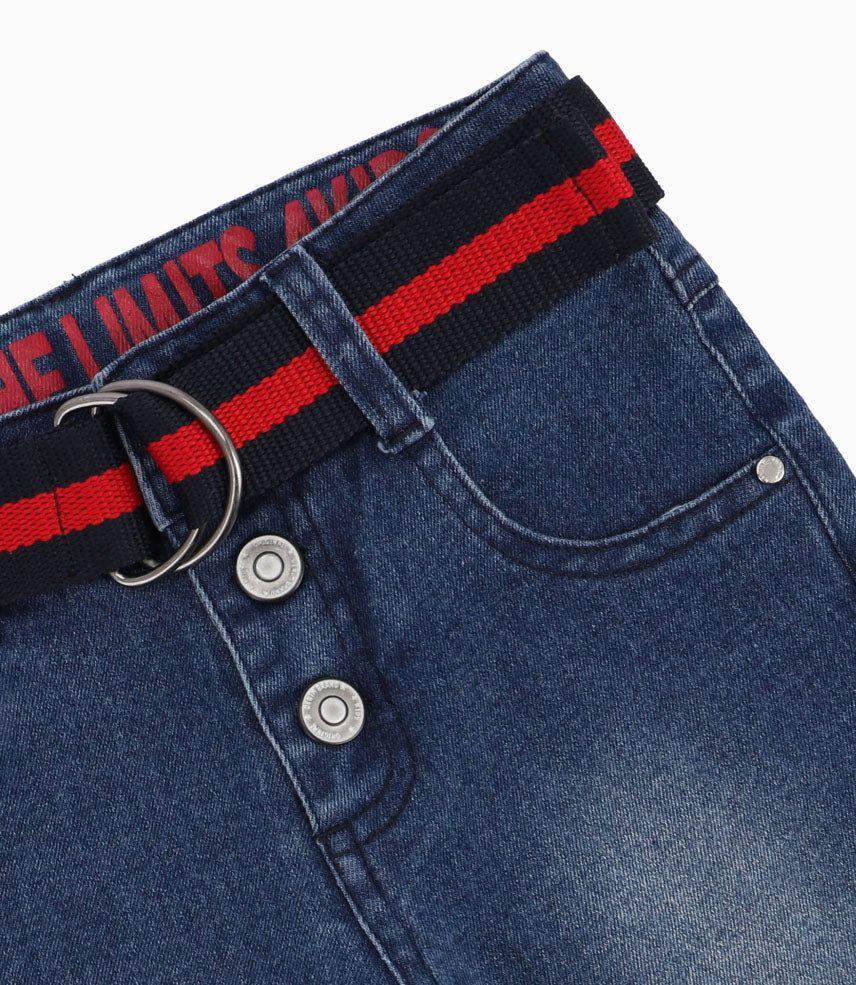 Bermuda Niño Con Cinturón Denim Celeste-1