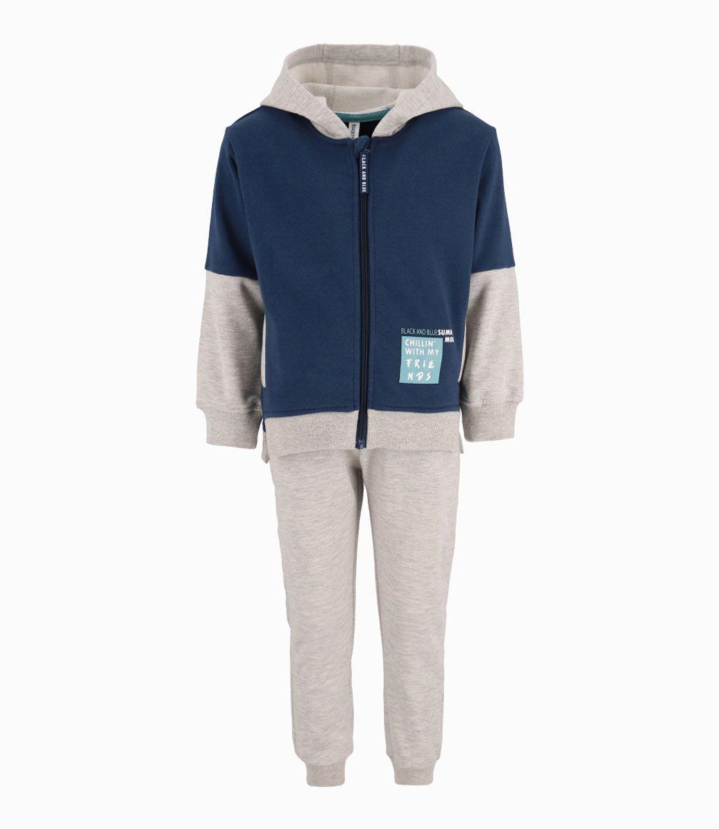Conjunto Buzo Con Parche Niño Azul Piedra Black and Blue-1